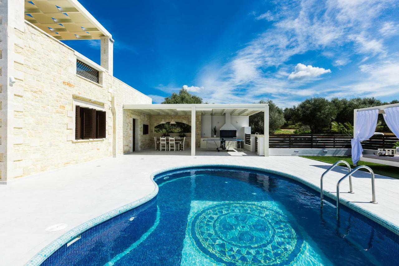 Caramel Villa, With 40M2 Pool & Spa Whirlpool, By Thinkvilla Pánormos エクステリア 写真