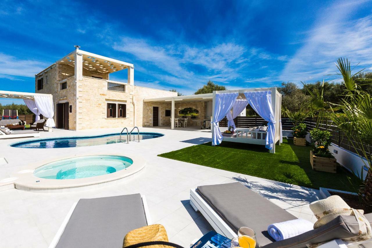 Caramel Villa, With 40M2 Pool & Spa Whirlpool, By Thinkvilla Pánormos エクステリア 写真